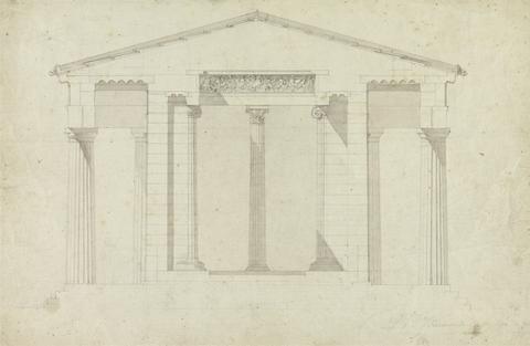 Charles Robert Cockerell The Temple of Apollo Epikourios: Section through the Cella
