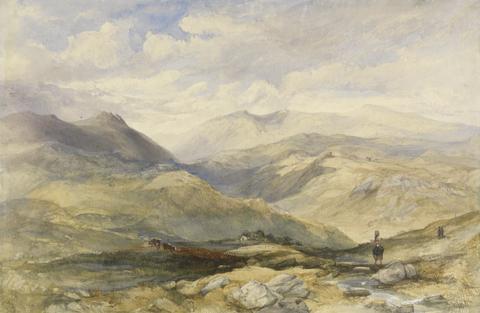 Charles Bentley Highland Landscape with Figures