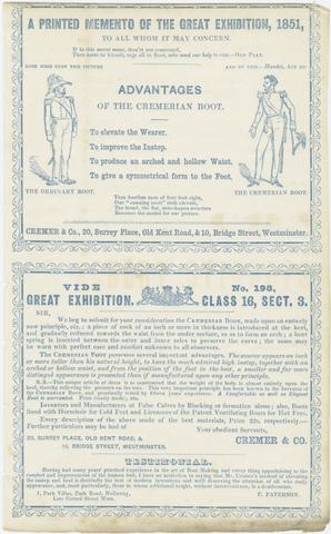 Cremer & Co. (Firm : London, England), creator. Advantages of the Cremerian Boot :
