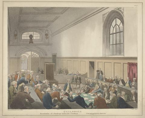 Thomas Rowlandson Guildhall Examination of a Bankrupt before his Creditors