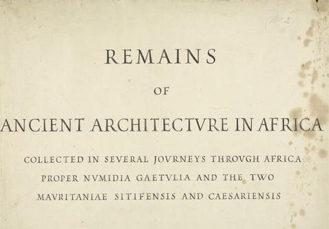James Bruce Title Page: "REMAINS OF ANCIENT ARCHITECTURE IN AFRICA"