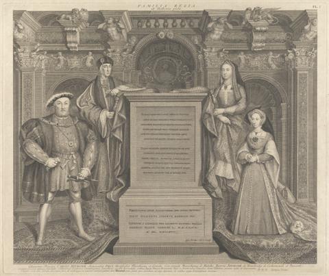 George Vertue Familia Regia: Henry VIII, Henry VII, Elizabeth of York, Jane Seymour