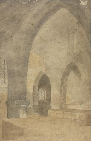 John Sell Cotman Interior of a Church, Looking West from South Aisle