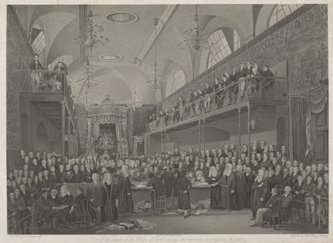 John George Murray View of the Interior of the House of Lords, During the Important Investigation in 1820