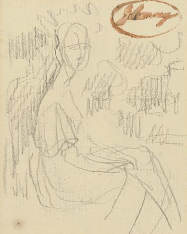 unknown artist Sketch of Seated Lady