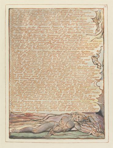 William Blake Jerusalem, Plate 74, "The Four Zoa's clouded rage...."