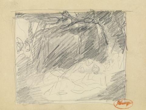 unknown artist Figures Reclining Before a Cave