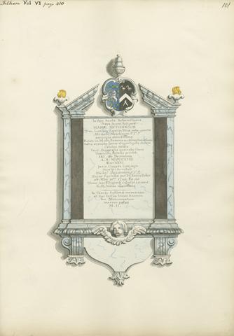 Daniel Lysons Memorial to Maria Hutchinson and Michael Hutchinson from Fulham Church