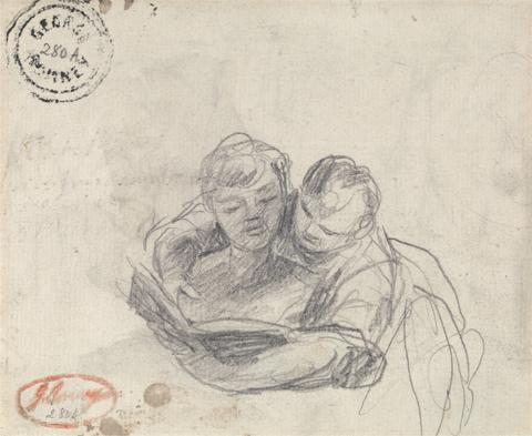 George Romney Couple Reading a Book