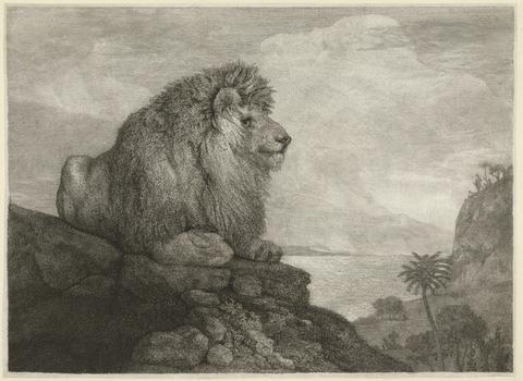 George Stubbs A Lion [A Lion resting on a Rock]
