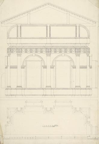 James Bruce Elevation and plan of part of Temples at Baalbec