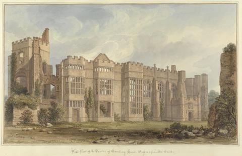 John Buckler FSA West View of the Ruins of Cowdray House, Sussex; from the Court
