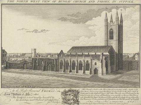 Joseph Wood The North West View of Bungay Church and Priory in Suffolk