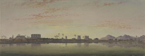 Edward William Cooke Pylons at Karnak, the Theban Mountains in the Distance