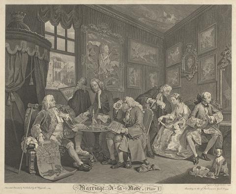 Gerard Jean Baptiste Scotin Marriage à la Mode, Plate 1