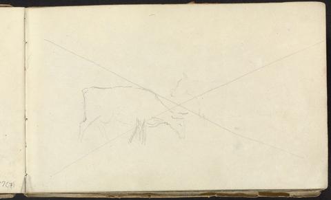 Album of Landscape and Figure Studies: Sketch of Two Cows