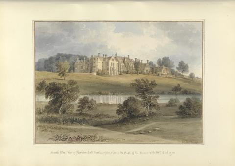 John Buckler FSA South West View of Rushton Hall, Northamptonshire; the Seat of the Honourable Mrs. Cockayne