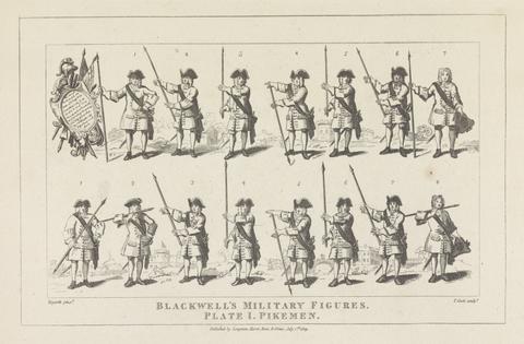 Thomas Cook Blackwell's Military Figures, Plate I, Pikemen