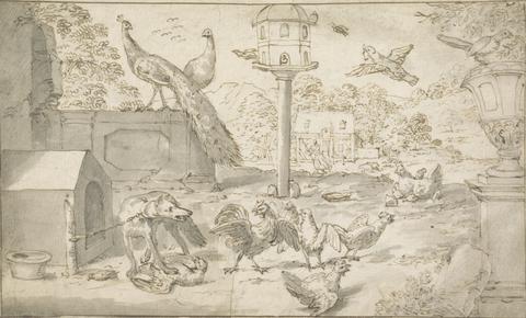 Marmaduke Cradock Landscape with Birds and Dog