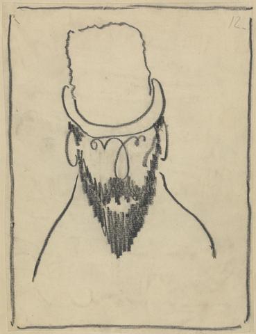 Sir William Nicholson Bearded man in bowler hat