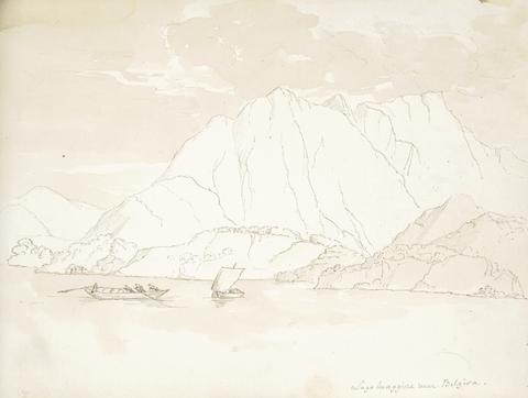 William Brockedon recto: Boats on Lake Maggiore