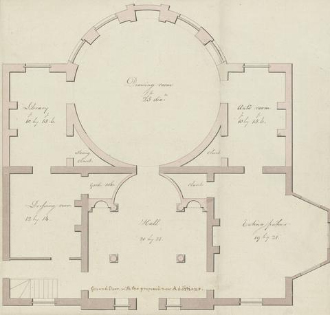 William Wickham Unidentified House for Giles Hudson, Putney, Surrey: Ground Floor Plan