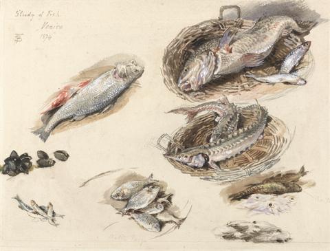 Myles Birket Foster Study of Fish, Venice