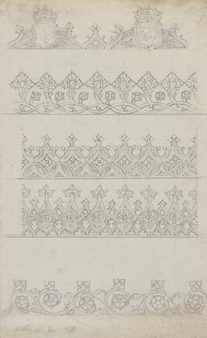 Augustus Welby Northmore Pugin Designs for Gothic Friezes