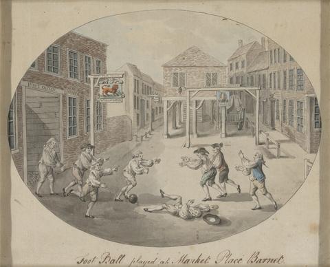 Robert Dighton Foot Ball played at Market Place, Barnet