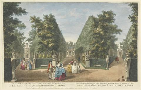 unknown artist A View of the Three Walks terminated by the Cassina, the Pavilion, and the Rustic House in the Garden of the Earl of Burlington, at Chiswick