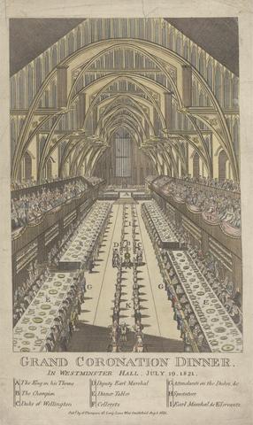 unknown artist Grand Coronation Dinner in Westminster Hall, July 19, 1821