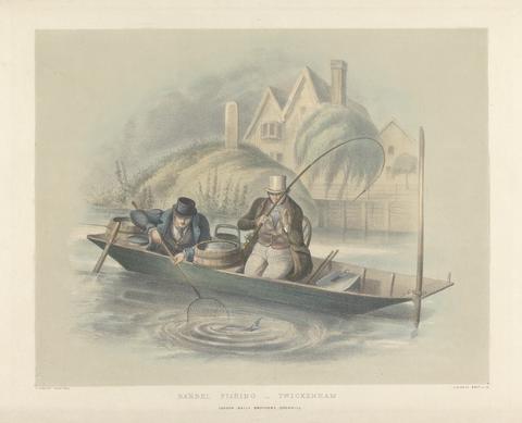 unknown artist Angling [set of six]: 2. Barbel Fishing-Twickenham