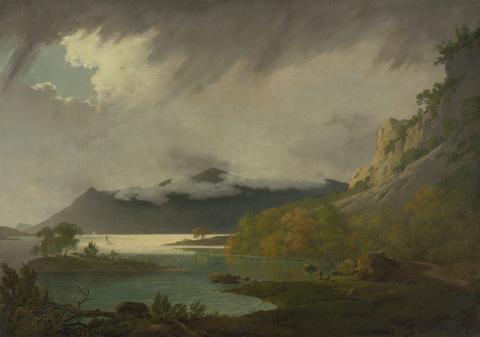 Joseph Wright of Derby Derwent Water, with Skiddaw in the distance