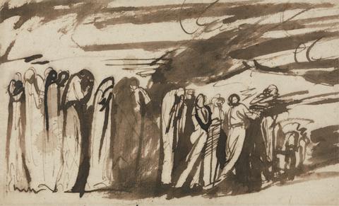 George Romney A Procession of the Damned: Study for the Damned in Dante's "Inferno"