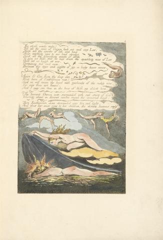 William Blake Europe. A Prophecy, Plate 6, "The shrill winds wake . . . . " (Bentley 7)