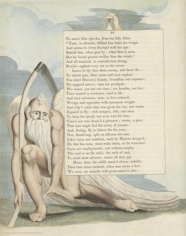William Blake Young's Night Thoughts, Page 24, "Time, in Advance, behind Him Hides His Wings"