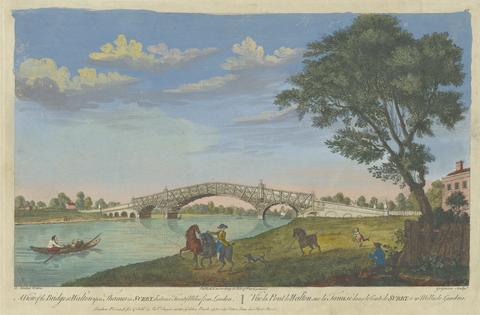 Charles Grignion A View of the Bridge at Walton-on-Thames in Surrey