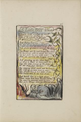 William Blake Songs of Innocence and of Experience, Plate 46, "A Little Boy Lost" (Bentley 50)