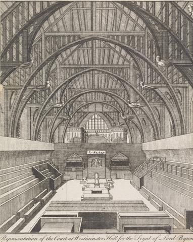 unknown artist Representation of the Court at Westminster Hall for the Tryal of Lord Byron