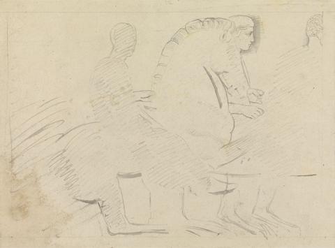William Pars Sketch of a Horseman, From the Parthenon Frieze