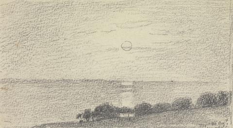 Capt. Thomas Hastings Sketch of a Low Sun over the Sea, 20 August, 1826