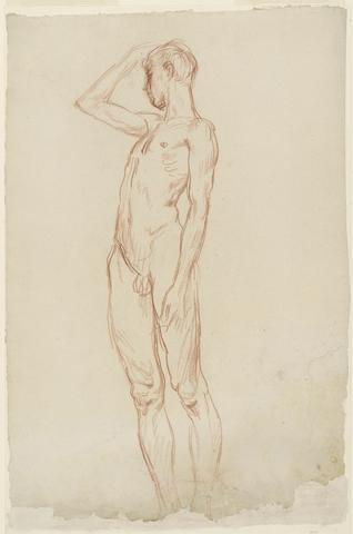 Standing Male Nude with Hand on Head