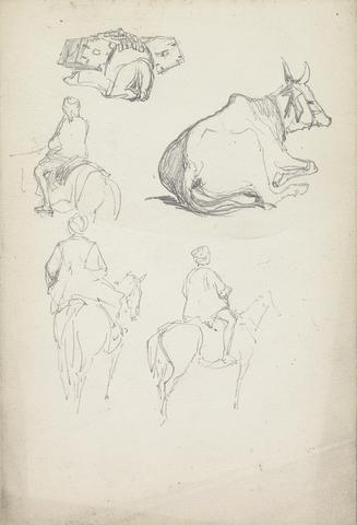 William Simpson Studies of Oxen and Equestrians