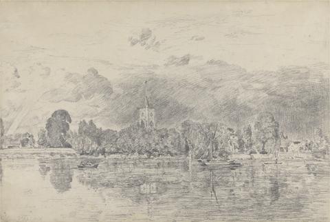 John Constable Fulham Church from across the River
