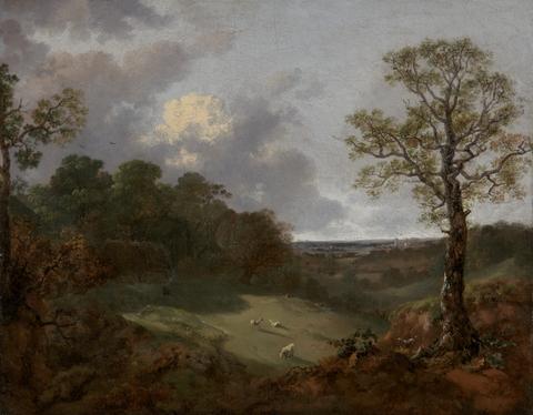 Thomas Gainsborough RA Wooded Landscape with a Cottage and Shepherd