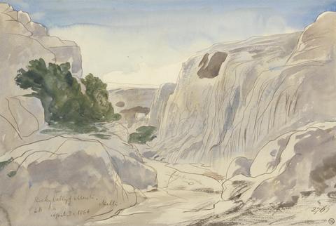 Edward Lear Rocky Valley of Mosta, Malta, 2:15 p.m. (April 3, 1866)