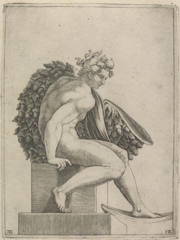 Adamo 'Ghisi' Scultori Male Nude from Panel of "The Drunkeness of Noah"