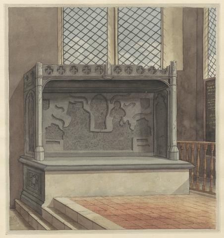Daniel Lysons Tomb of Thomas Windsor, 1486, with Brass Plates removed from Stanwell Church