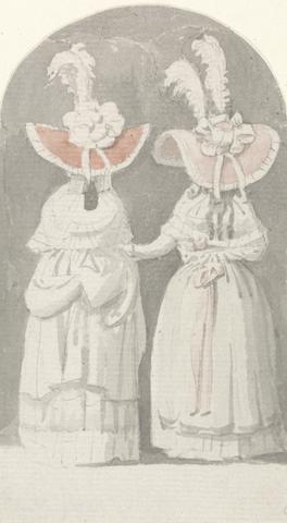 Anthony Highmore Two Ladies Wearing Extravagant Plumed Hats
