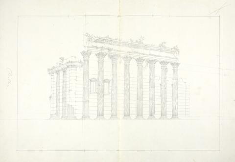 James Bruce No. 3 sketch of temple remains at Baalbec